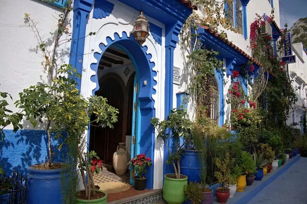 Blue streets of Chefchaouen in the Rif Mountains of Morocco