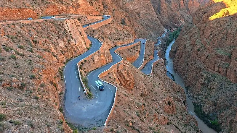 Winding Road in Dades Valley Morocco.